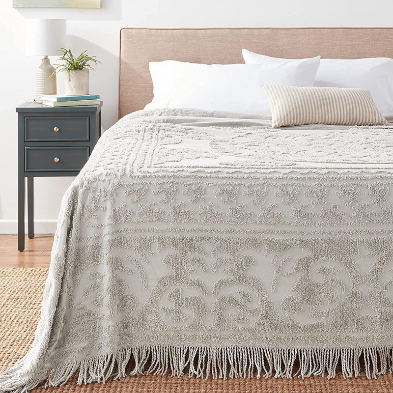 Bedspread, Queen Comforter + 2 Standard Shams, Gray