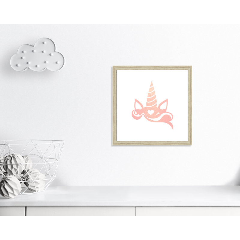 Adhésif décoratif «Be the Unicorn 1» Be a Unicorn, H 22,5 po x l 22,5 po x P 0,6 po, Beige Flat Framed