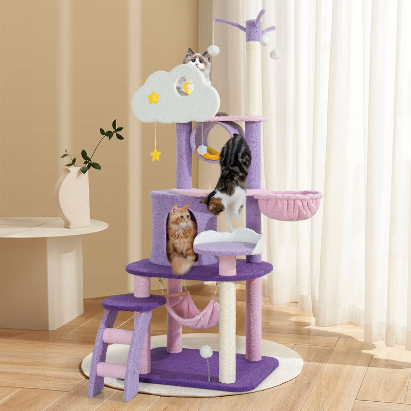 65" Bhairoston Cat Tree Tower with Condo