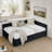 Velvet Upholstered Tufted 3-in-1 Sofa Bed & Daybed - 2 Storage Drawers, Ergonomic Backrest/Armrests, 300lbs Capacity for Living Room/Bedroom/Office-109671185