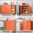  Metal Bathroom Floor Storage Cabinet With 2 Adjustable Shelves And 2 Doors, Orange-420057581