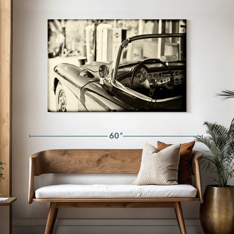 Mehar Classic Car Sepia, 32" H x 48" W