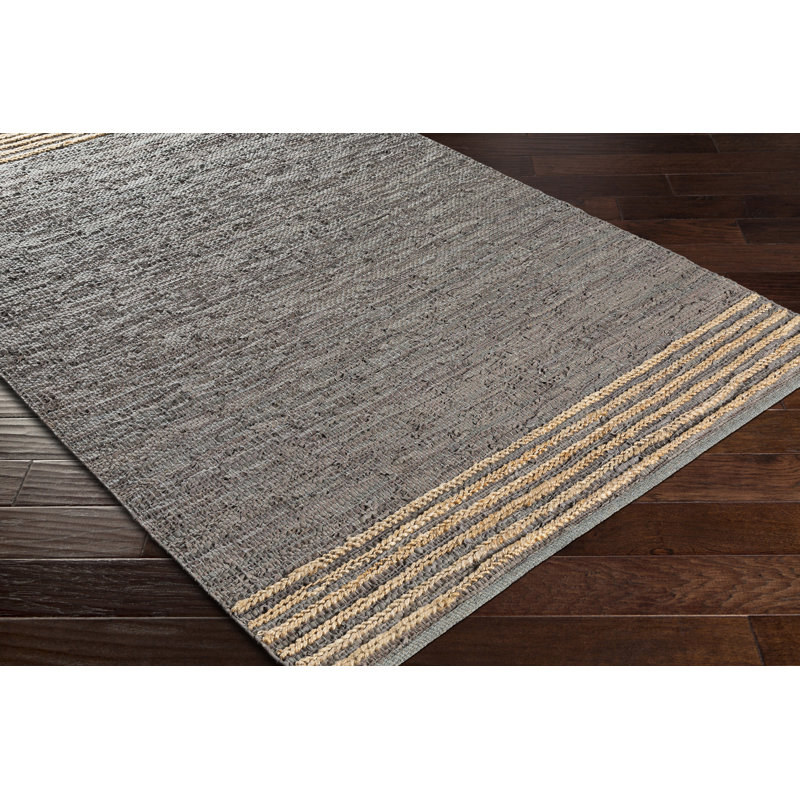 Laymoune Leather Striped Indoor Rug, Rectangle 5' x 7'6"