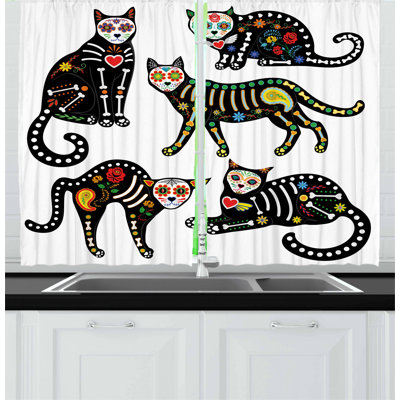 Animal Print Pointed Kitchen Curtain