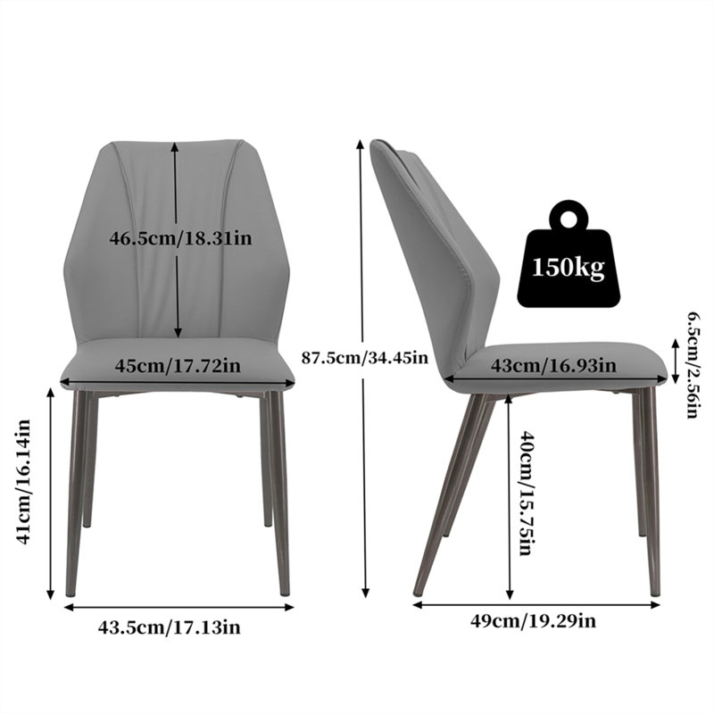 Evgeniy 41cm H Microfiber / Microsuede Upholstered Side Chair, Grey