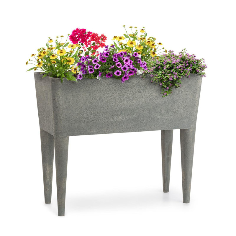 Mammutgrow Raised Garden Bed, Grey/Brown/Blue