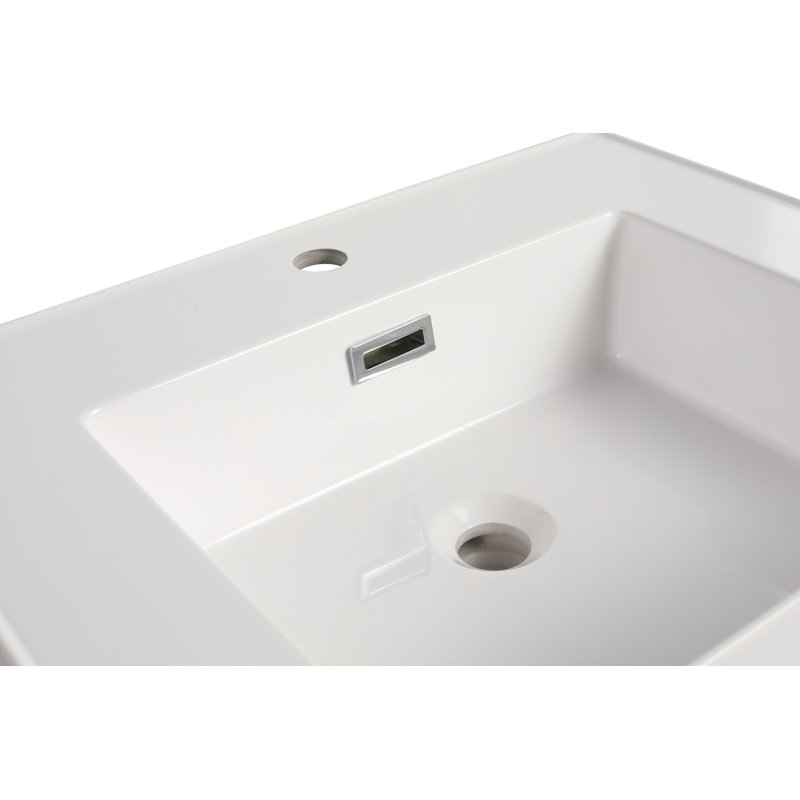 Dessus de meuble-lavabo Tyvara avec lavabo en gel, résistant aux taches et respectueux de l'environnement, 36 pouces