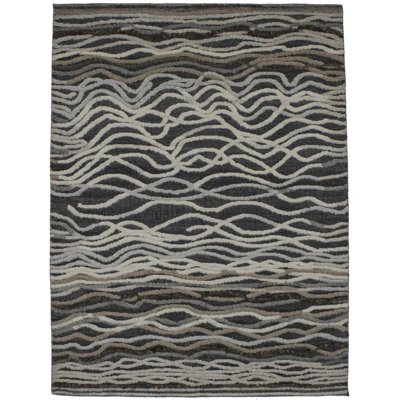 Tapis unique en laine noué à la main moderne style années 2010 5 pi 10 po x 7 pi 9 po Sumrall
