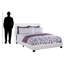 Grand lit tapissier en similicuir blanc Gomer, H 45,54 po x l 63,96 po x L 85,51 po