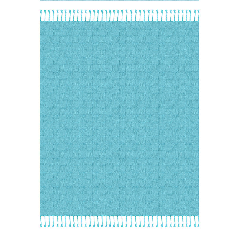 Jeté 100% coton , Bleu ange