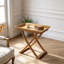 Table d'appoint pliante en bois 20,7 x 13,2 x 18,5 po, table de bout à miroir brun et doré, table d'appoint décorative portable