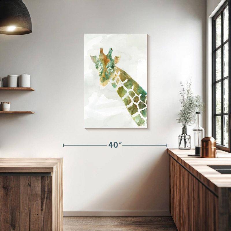 Girafe aux couleurs d'Afrique, H 36 po x l 24 po