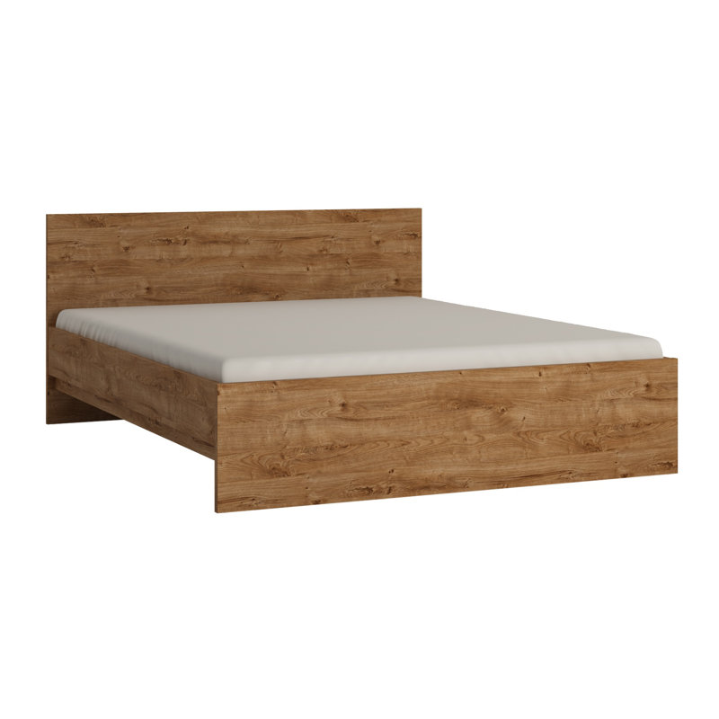 Bed Azai Of Furniture Board 16Mm, European Kingsize (160 x 200 cm), Golden Ribbeck Oak