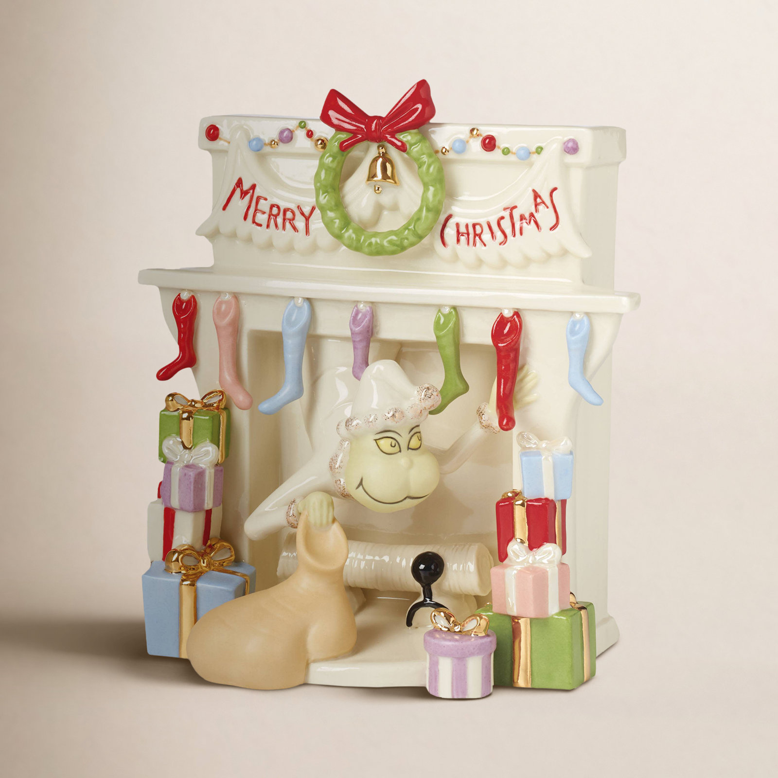 Grinch Stealing Stockings Figurine