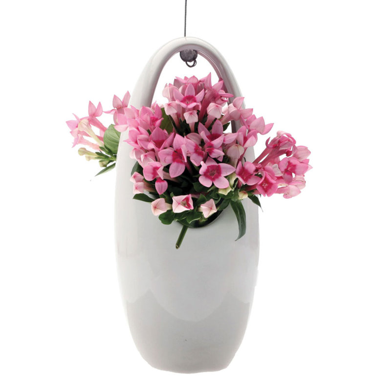 Ceramic Wall Vase, White