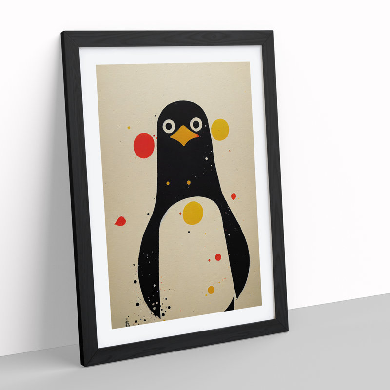 Spotted Penguin - Framed Print, Black Framed, 64cm H x 46cm W x 2cm D