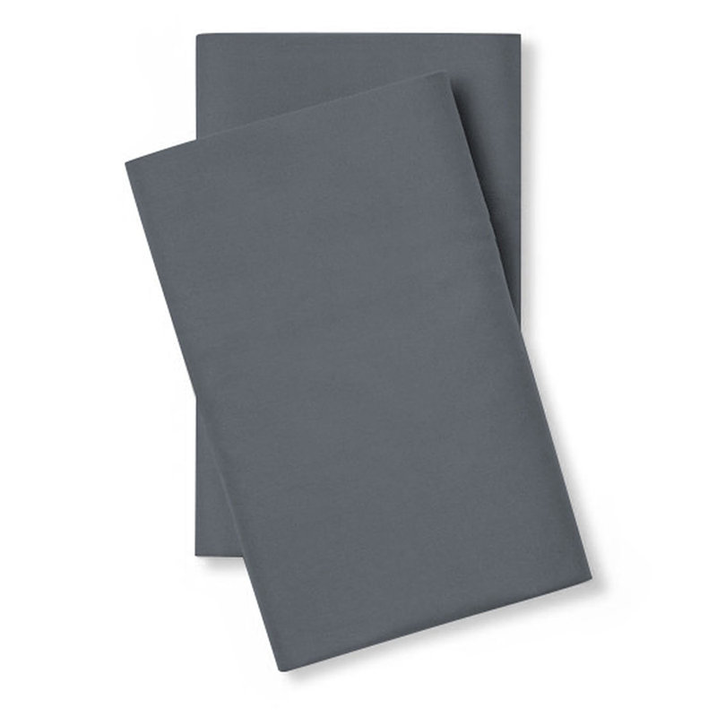 Housse de coussin 100% coton percale, Grand, Gris anthracite