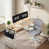 Beige/White Table/Gray Chair