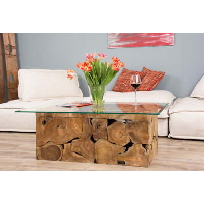 Lonan Block and Pedestal Coffee Table