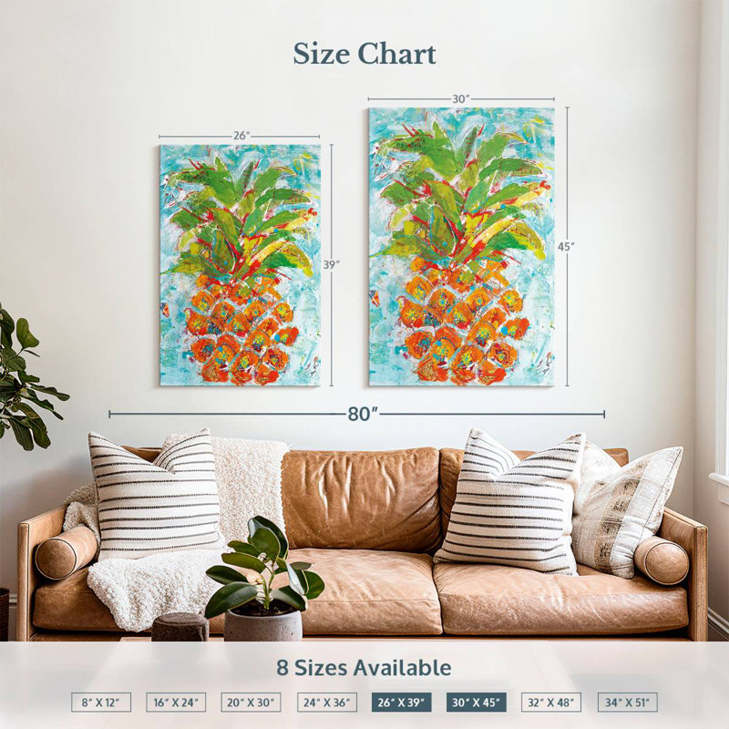 Yarlin Pineapple Bright, 39" H x 26" W