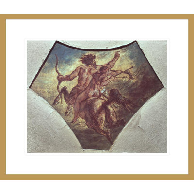 The Education of Achilles (replica of the first sketch made for one of the four pendentives in the Coupole de la Poesie in the Chamber of Deputies by Eugène Delacroix -Framed Giclee Print