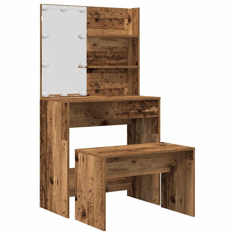 Itamar Dressing Table with Mirror, Old Wood