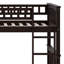 Structure de lit superposé simple au-dessus de simple avec barrière de sécurité à 2 tiroirs et échelle, convertible en lit plateforme 2