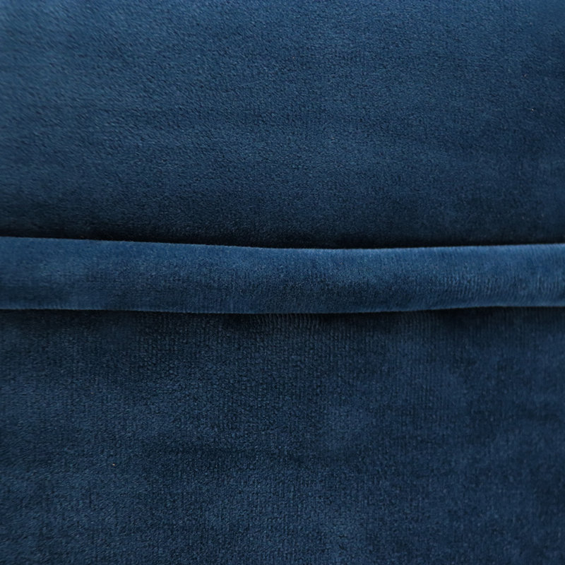 Smpad 32.3 Wide Velvet Tufted Round Ottoman, Navy Velvet