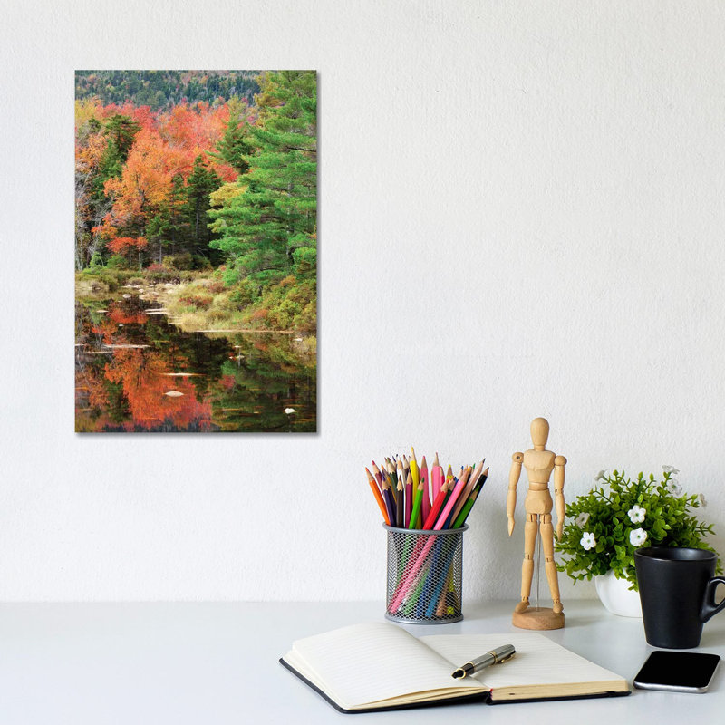 USA, New Hampshire, White Mountains. Autumn Lake Reflections. by Jaynes Gallery - Wrapped Canvas Gallery-Wrapped Canvas Giclée
