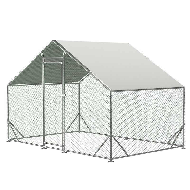 Grand poulailler en métal, H 79 po x l 120 po x P 79,2 po