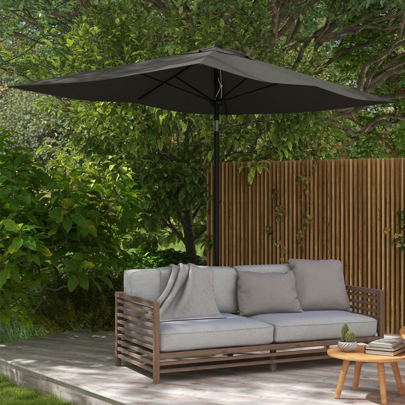 Parasol de marché rectangulaire 6,5 pi x 10 pi Outsunny, Gris