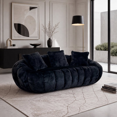 Floral-shaped sofa, ultra-soft faux fur sofa