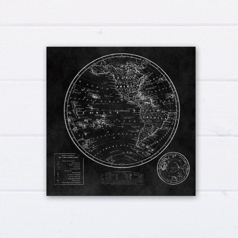 « round map black », impression sur toile
