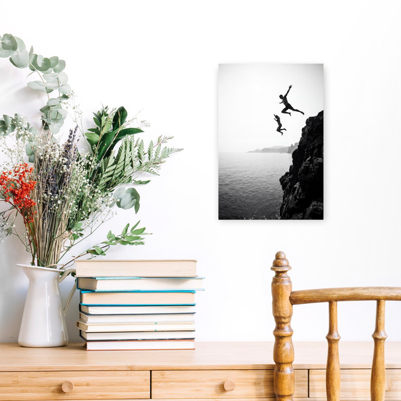 Reproduction d'art mural Ocean Cliff Jumpers Coastal Nature, H 18 po x l 12 po