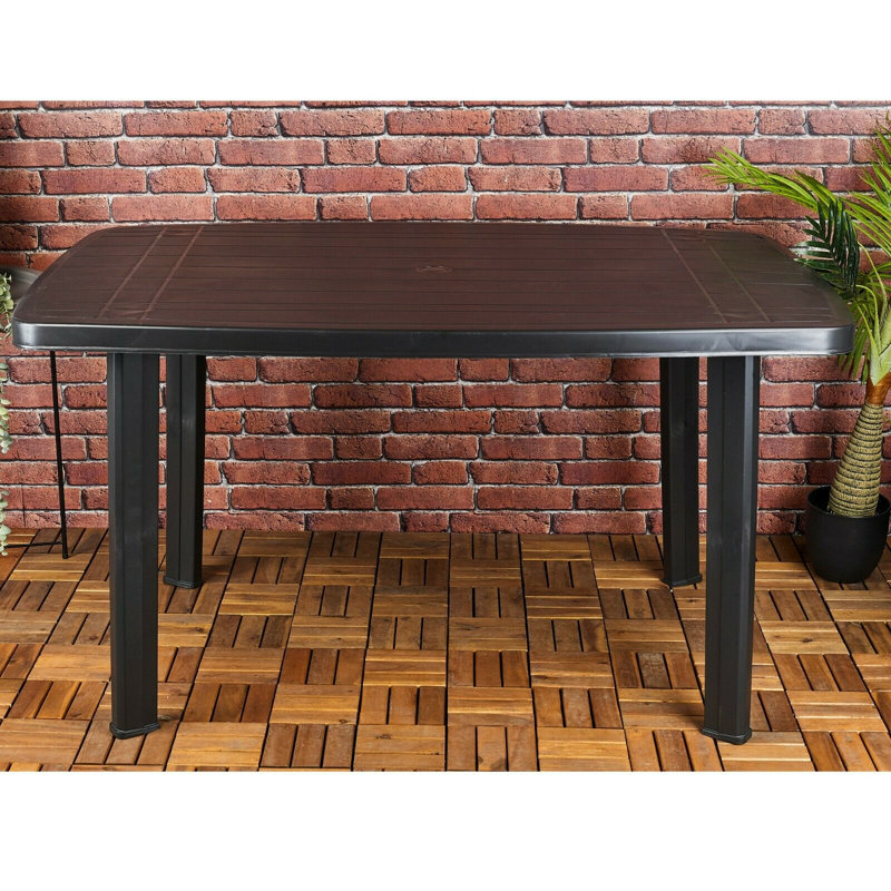 Ahsaki Rectangular Folding Outdoor Dining Table With Umbrella Hole , 85cm cm W 85cm cm D