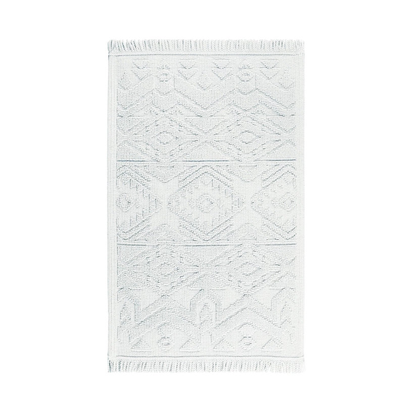 Sahara Geometric Bath Mat, White