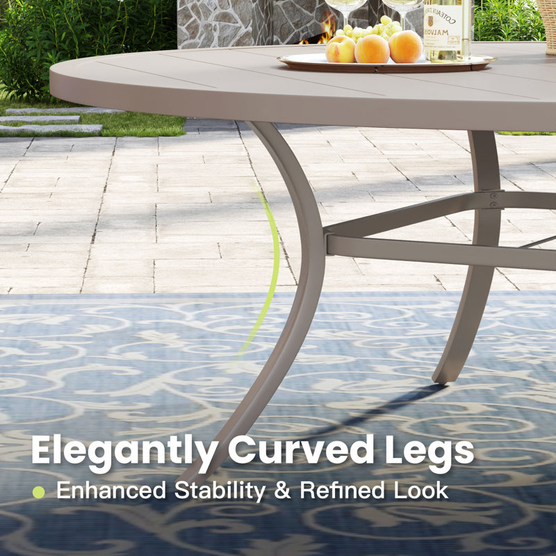 60" Round Patio Dining Table, Sandshell