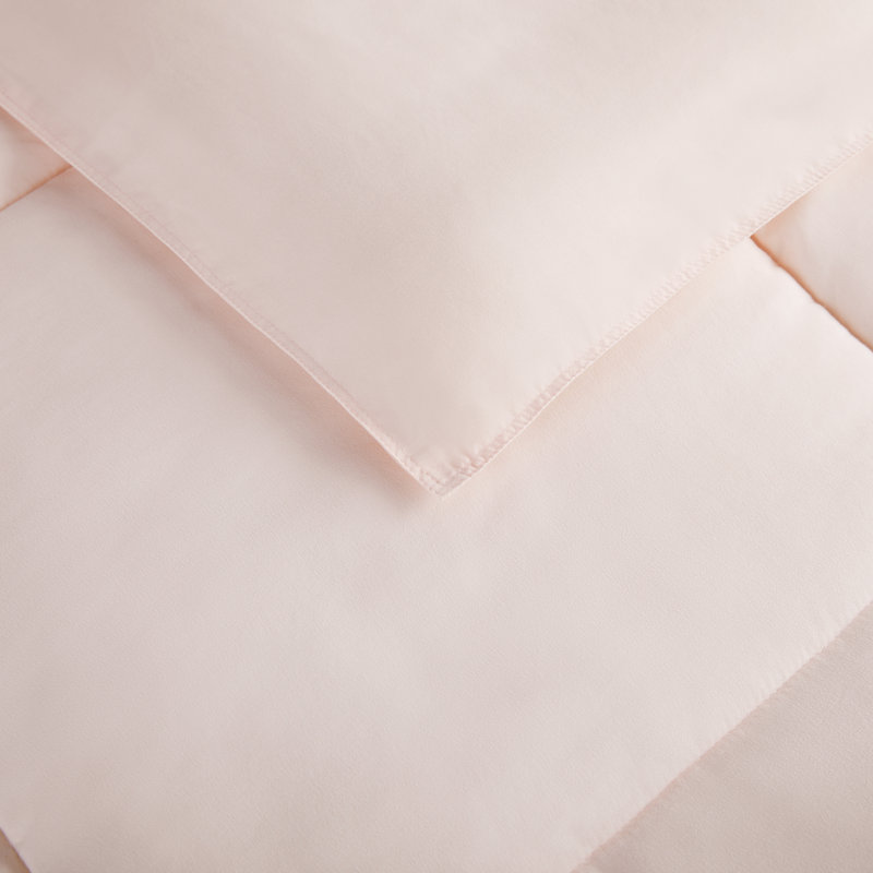Blush Twin Microfiber Comforter and Sham Set