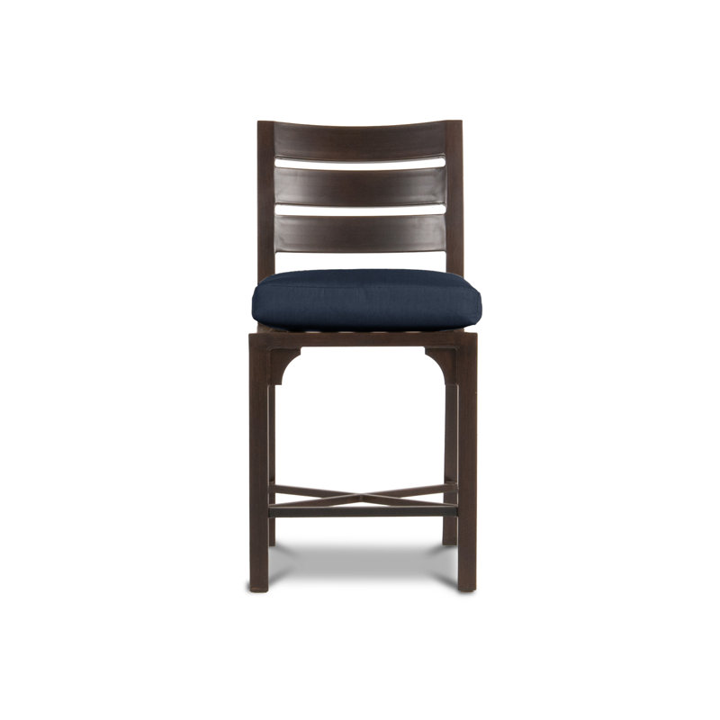Bungalow Outdoor Bar Stool, Spectrum Indigo Sunbrella® Plainweave