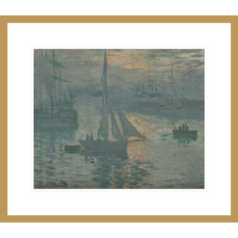 «Sunrise (Marine)» par Claude Monet, impression giclée encadrée, H 17,75 po x l 20,39 po