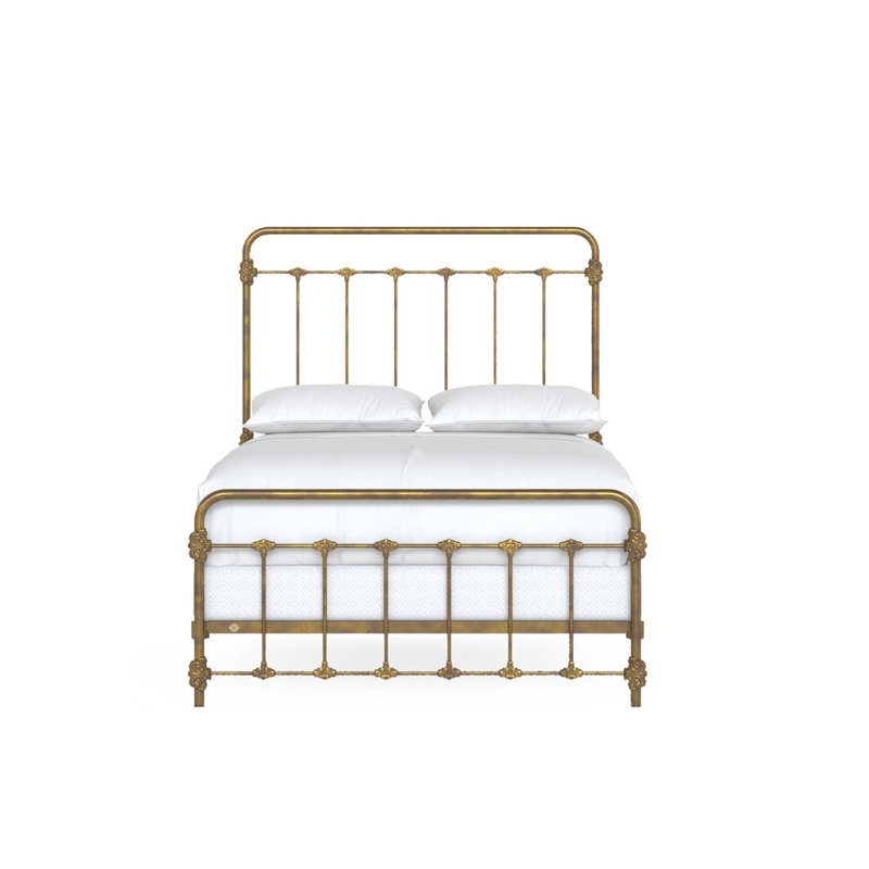 Lit en fer Picket Fence, Double, Burnished Gold
