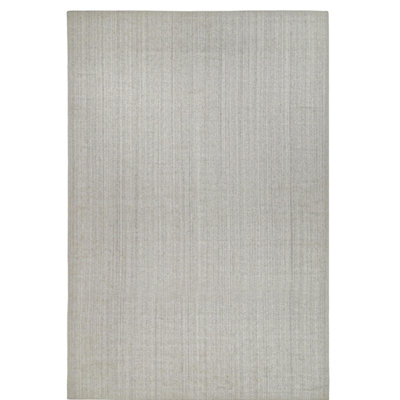 Rug & Kilim’S Contemporary Rug In Solid Gray And Off-White Striae