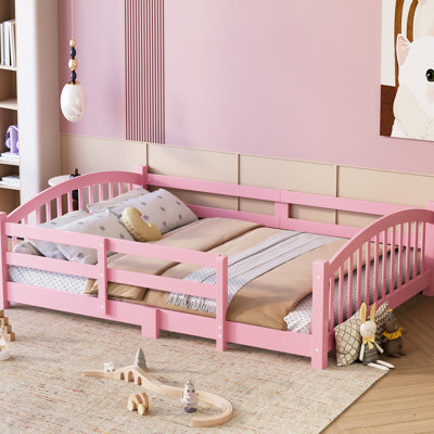 Bed, Floor Full Solid Wood Bed