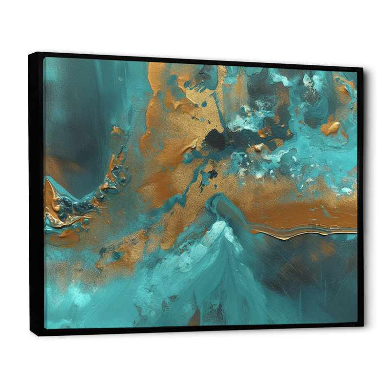 «Whirling Waves III», reproduction sur toile, H 12 po x l 20 po x P 1 po, Toile avec cadre flottant noir