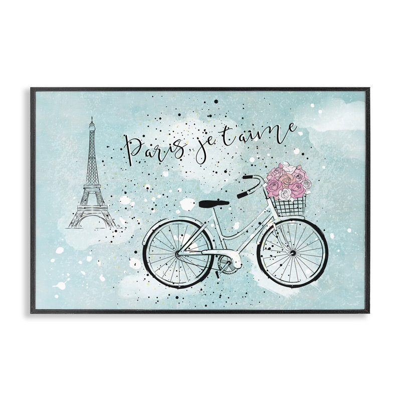 «Love Paris», estampe numérique par Martina Pavlova, Giclée encadrée noir minuit, H 16 po x l 24 po