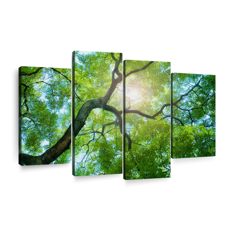 Ensemble de 4 arbres sur toile, H 22 po x l 36 po x P 1 po