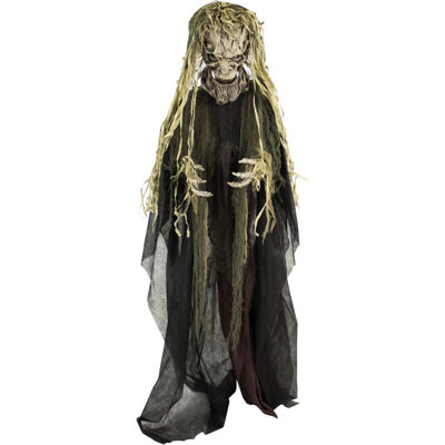 Haunted Hill Farm 75 In. Life-Size Scary Talking Tree Man Halloween Animatronic with Touch Activated Lights and Sound