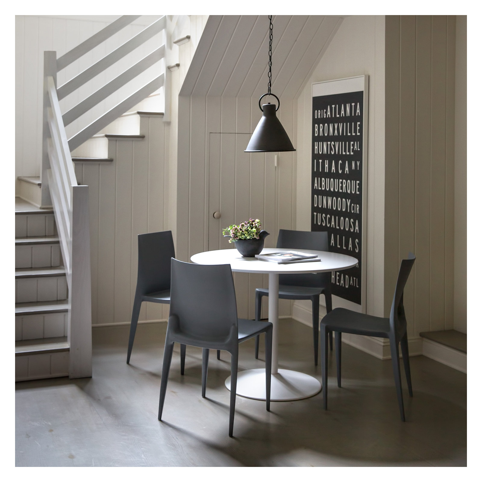Amara Single Light Metal Dimmable Pendant, Aged Zinc, 21.5" H x 18" W x 18" D