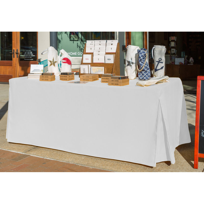 Tablevogue Table Cover, White, 72" L x 30" D