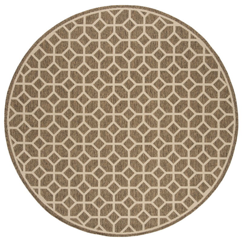 Kitts Looped/Hooked Beige Indoor/Outdoor Rug, Round 201 cm